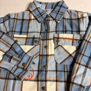 Disney Kids Flannel‎ Shirt Boys Girls Blue Plaid Embroidered Panda 5/6